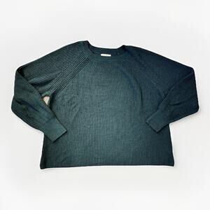 Jessica Simpson Turquoise Ribbed Knit Sweater Womens XL Long Sleeve Pullover